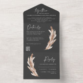 素朴モダン吸血鬼ユーカリ結婚のQRコード オールインワン招待状 (内側)