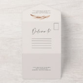 素朴モダン吸血鬼ユーカリ結婚のQRコード オールインワン招待状 (外側)