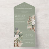 素朴モダン吸血鬼ユーカリ結婚のQRコードAl オールインワン招待状 (内側)