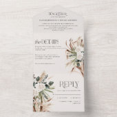 素朴モダン吸血鬼ユーカリ結婚プス オールインワン招待状 (内側)