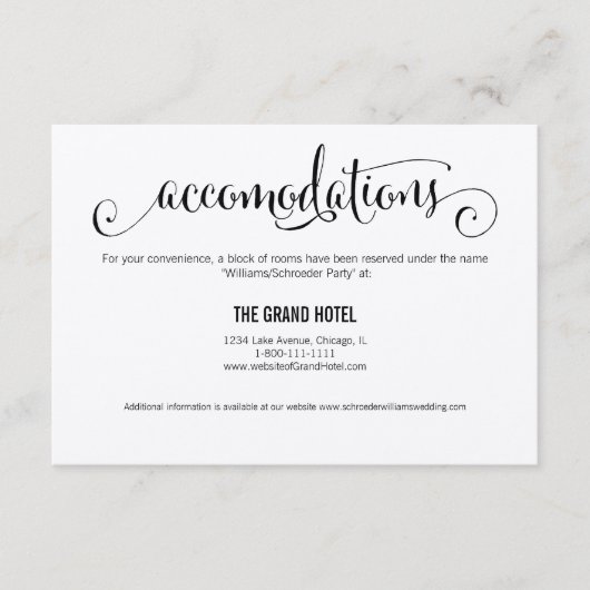 素朴モダン宿結婚カード エンクロージャーカード (正面)