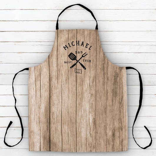 素朴モダン最高のパパEVERクールレトロウッドアダルト エプロン