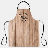 素朴モダン最高のパパEVERクールレトロウッドアダルト エプロン (正面)