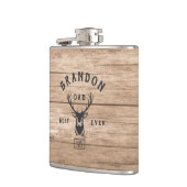 素朴モダン最高のパパEVER名前をカスタムする年度木材 フラスク (左)