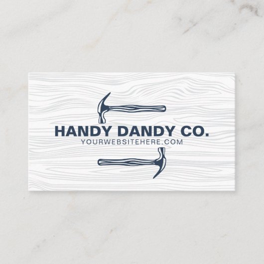 素朴モダン木目手利き金槌 名刺 (正面)