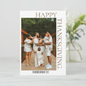 素朴モダン秋ブラウンタータンチェック格子写真 シーズンカード (スタンド正面)