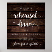 素朴モダン結婚のリハーサルディナーウェルカムポー ポスター (正面)