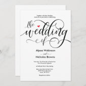 素朴モダン結婚式招待状カードデザインv1 招待状 (正面/裏面)