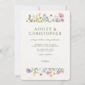 素朴モダン縁ど花結婚病 招待状 (正面)