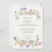 素朴モダン縁ど花結婚病 招待状 (正面)