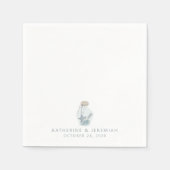 素朴モダン航海のシ結婚ェル スタンダードカクテルナプキン (正面)