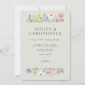 素朴モダン野縁ど花ソフト結婚セージ 招待状 (正面)