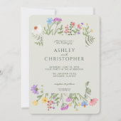 素朴モダン野縁ど花ソフト結婚セージ 招待状 (正面)