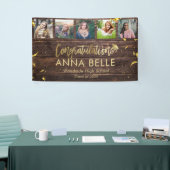 素朴モダン金ゴールドスクリプトPhoto Collage卒業 横断幕 (トレードショー)