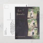 素朴モダンChalkboard写真結婚の感謝 ポストカード (正面/裏面)