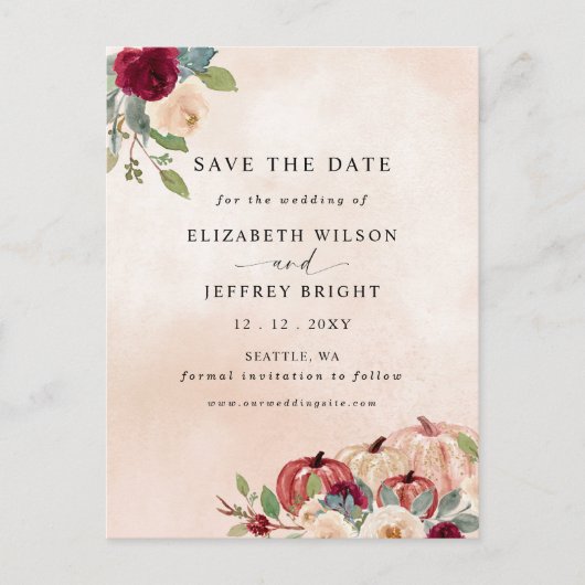 素朴モダンPumpkins国秋保存日 ポストカード (正面)