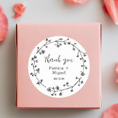 素朴モダンWildflowerフォーク結婚の感謝 ラウンドシール