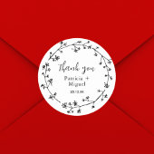 素朴モダンWildflowerフォーク結婚の感謝 ラウンドシール
