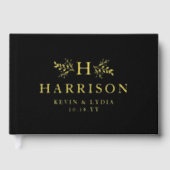 素朴モノグラシンプルムのイニシャルと名結婚前 ゲストブック (正面)