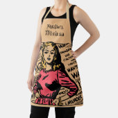素朴モノグラムのなレトロキッチンシェフ女性 エプロン (インサイチュ)