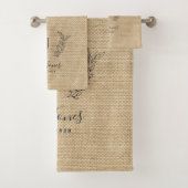 素朴モノグラムのな農家の家名 バスタオルセット (インサイチュ)