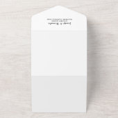 素朴モノグラムの写真結婚の オールインワン招待状 (外側)