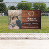 素朴モノグラムの結婚写真へようこそ 横断幕 (インサイチュ)