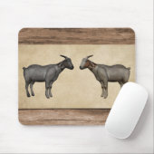 素朴ヤギと木目 マウスパッド (マウス)