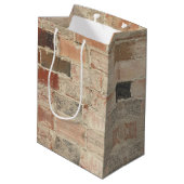 素朴ユニークヴィンテージ旧レンガの自然なテクスチャ ミディアムペーパーバッグ (裏面アングル)