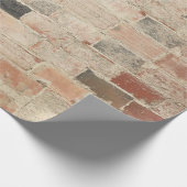 素朴ユニークヴィンテージ旧レンガの自然なテクスチャ ラッピングペーパー (角)