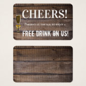 素朴ユニーク結婚バードリンク券チケット (正面&裏面)