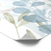 素朴ユーカリの葉結婚の歓迎 ポスター (角)