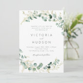 素朴ユーカリグリーンリー結婚ボホ 招待状 (スタンド正面)