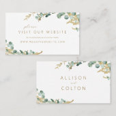 素朴ユーカリグリー結婚ズのウェブサイト プレイスカード (正面/裏面)