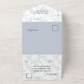 素朴ユーカリフローラダスティブルー結婚ズ・オール オールインワン招待状 (外側)