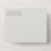 素朴ユーカリプトゥスセージ緑パタ結婚ーン オールインワン招待状 (裏面)