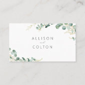 素朴ユーカリー・グリーンリー・ボホ結婚ー詳細 プレイスカード (裏面)