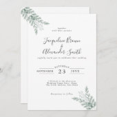 素朴ユーカリ書結婚道 招待状 (正面/裏面)