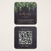 素朴ユーカリ植物学結婚QRコードRSVP (正面&裏面)