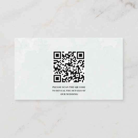 素朴ユーカリ水の色のセージ緑結婚の エンクロージャーカード (裏面)