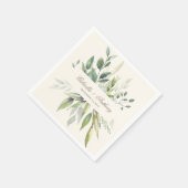 素朴ユーカリ水カラーニュートラル結婚ズ スタンダードカクテルナプキン (角)