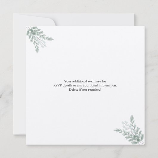 素朴ユーカリ環境にやさしクラフト紙結婚ズ (裏面)