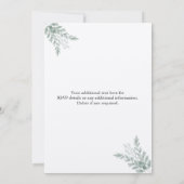 素朴ユーカリ環境にやさしクラフト紙結婚ズ 招待状 (裏面)