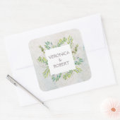 素朴ユーカリ結婚グリネリー スクエアシール (封筒)