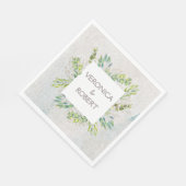 素朴ユーカリ結婚グリネリー スタンダードランチョンナプキン (角)