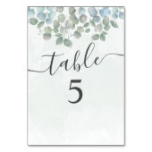 素朴ユーカリ結婚グリネリー テーブルナンバー (裏面)