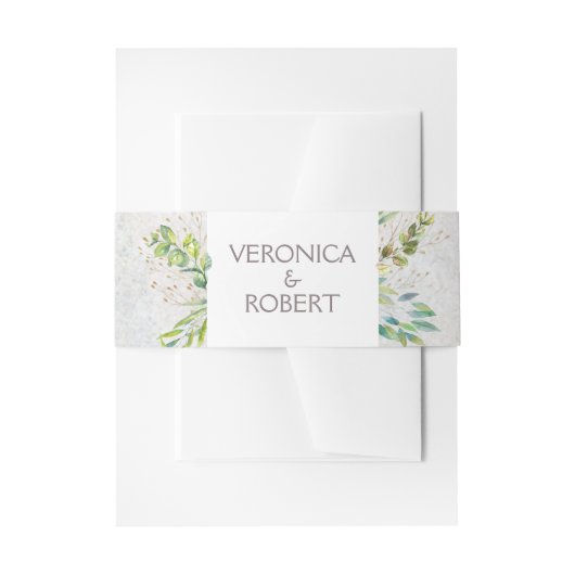 素朴ユーカリ結婚グリネリー 招待状ベリーバンド (正面例)