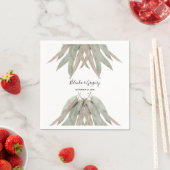 素朴ユーカリ結婚ー葉 スタンダードカクテルナプキン (インサイチュ)