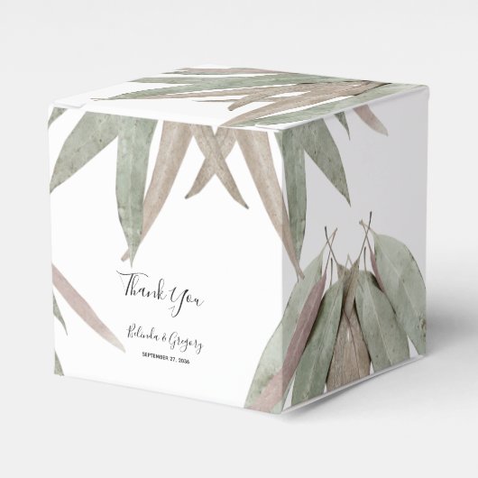 素朴ユーカリ結婚ー葉 フェイバーボックス (正面サイド)