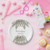 素朴ユーカリ結婚ー葉 ペーパープレート (パーティー)